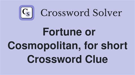 cosmopolitan crossword clue